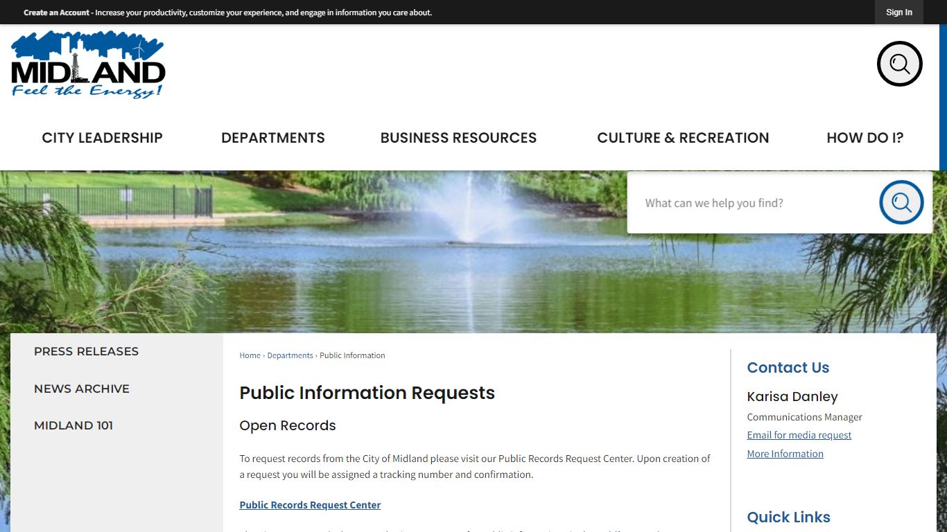Public Information Requests | Midland, TX - Official Website